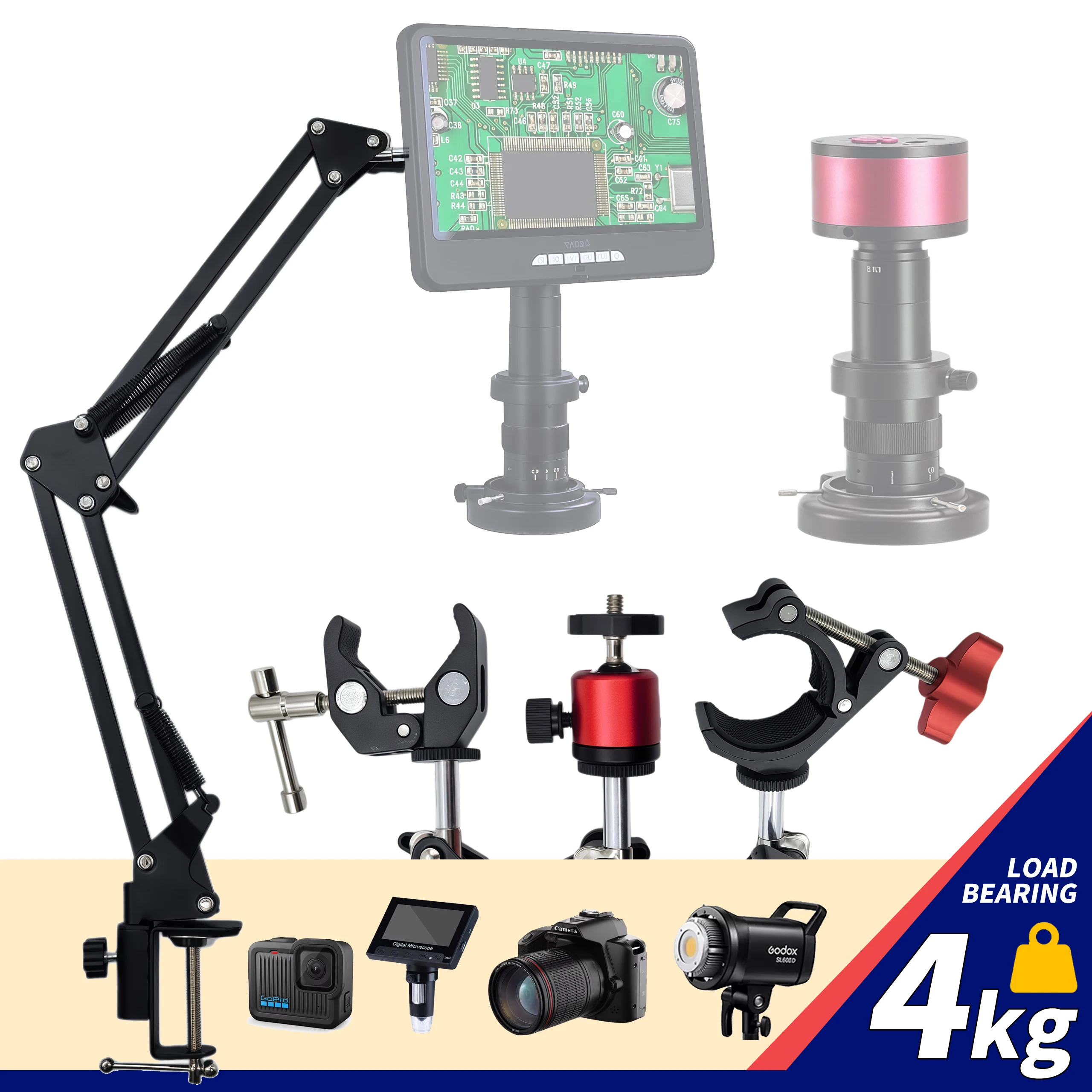 Diy Electronics Microscope - Suporte Ajustável para Microscópio com Capacidade