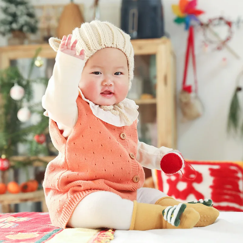 가을 및 겨울 테리 두꺼운 아기 양말, 미끄럼 방지 아기 바닥 양말, 어린이 크리스마스 양말, 신생아 만화 인형