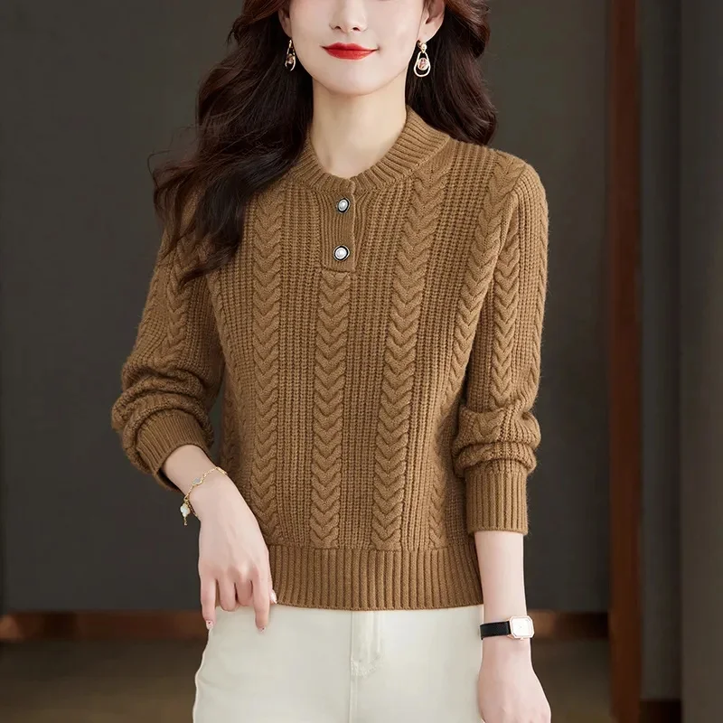 

Women Sweater O-neck Autumn Winter Basic Pullover Warm Casual Pulls Jumpers Korean Long-sleeved Solid Knitwear Bottoming Shirt