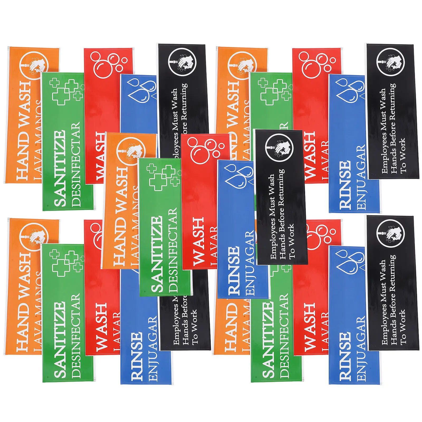 

25Pcs Wash Hands Reminder Sticker Self Adhesive Reusable Handwashing Label for Sink Hotel Restaurant Salon Public Restroom