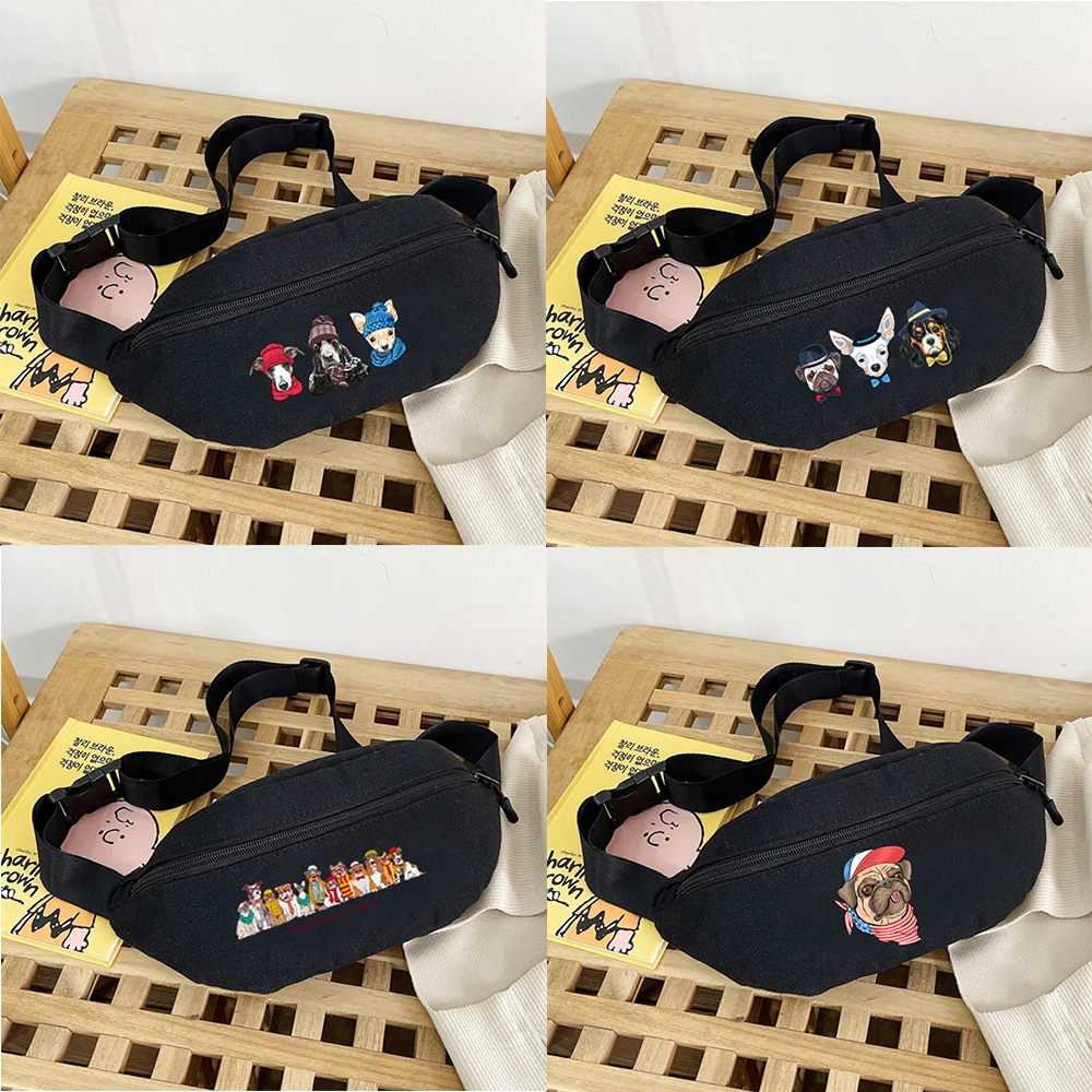 

2025 Новая брендовая поясная сумка, многофункциональная поясная сумка, уличная поясная сумка для бега, унисекс, повседневная нагрудная сумка, серия собак