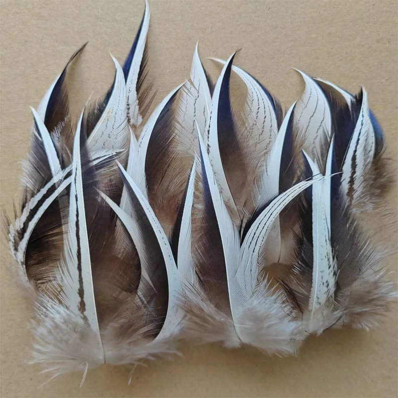 100Pcs/Lot! 5-9cm Pheasant Feathers, Natural Black&white Silver Pheasant Plumage Feathers,Feathers Natural