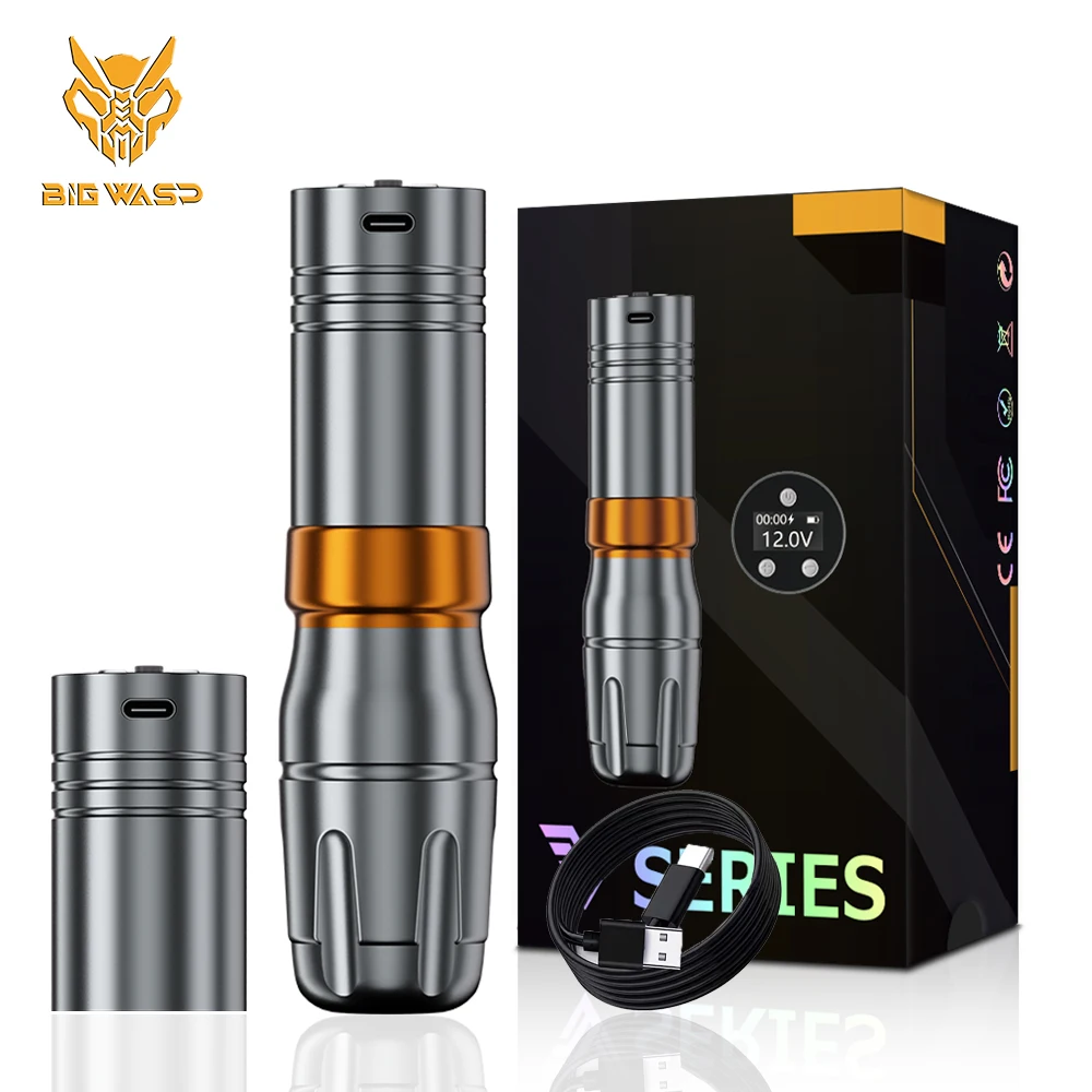 

BIGWASP Wireless Tattoo Machine Wireless Two Battery Tattoo Pen 1800mAh Permanent Makeup Rotary Tattoo Machine For Tattoo Art