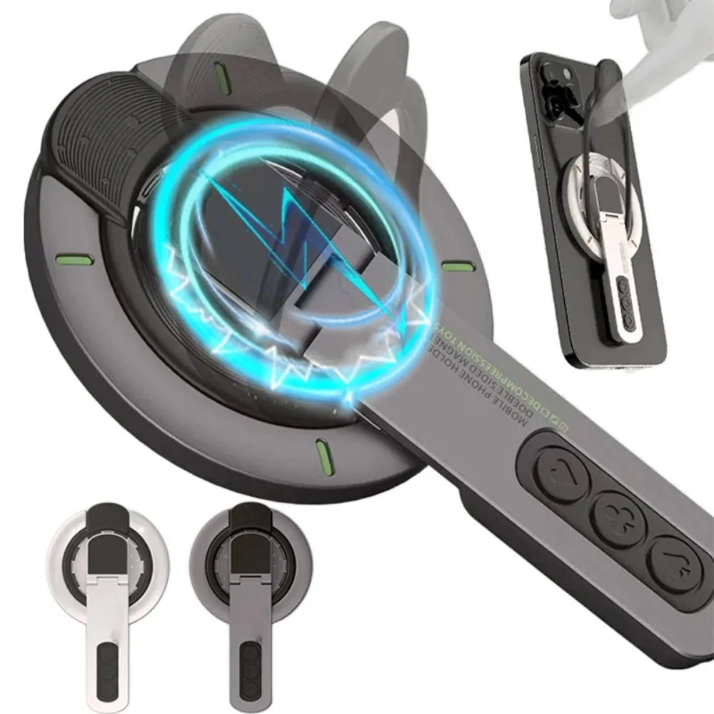 

Double-Sided Magnetic Phone Finger Ring Holder for iPhone 17 16 15 14 13 for Samsung S25 Xiaomi Grip Stand For MagSafe Universal