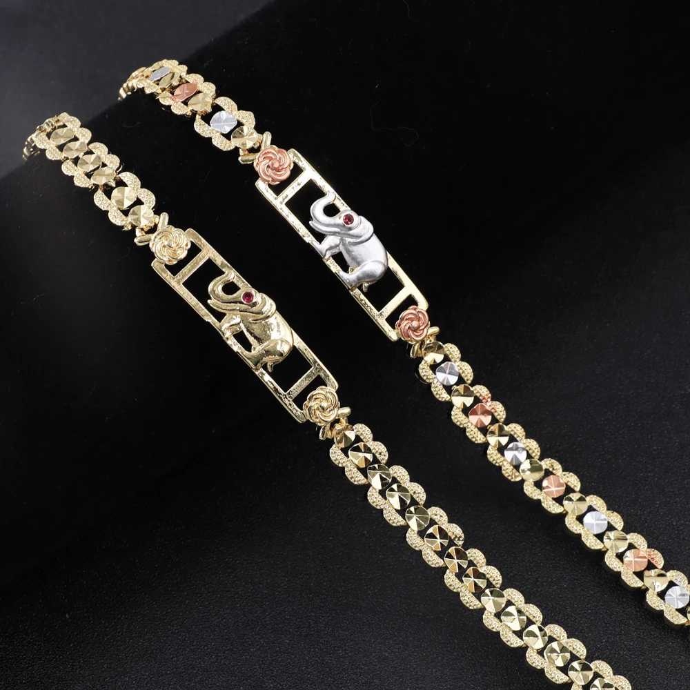 

Shengroolin Jewelry Competitive Price Simple 18k gold chain Elephant bracelet Copper alloy