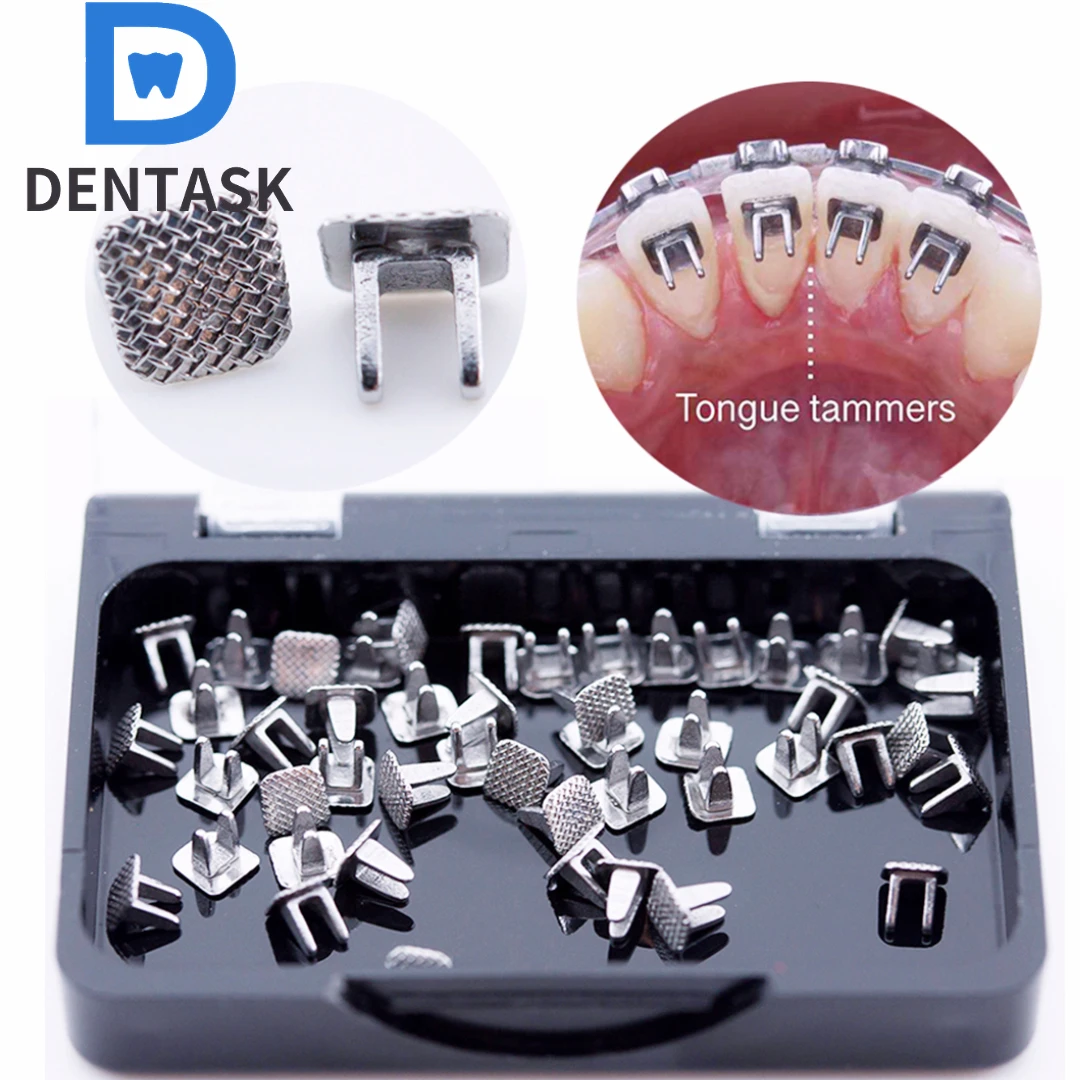 10 teile/beutel DENTASK Dental Kieferorthopädische MIM Monoblock Biss Turbos Metall Biss Stopper Einzigen Flügel Zunge Tamer Lingual Spikes – Detail 4