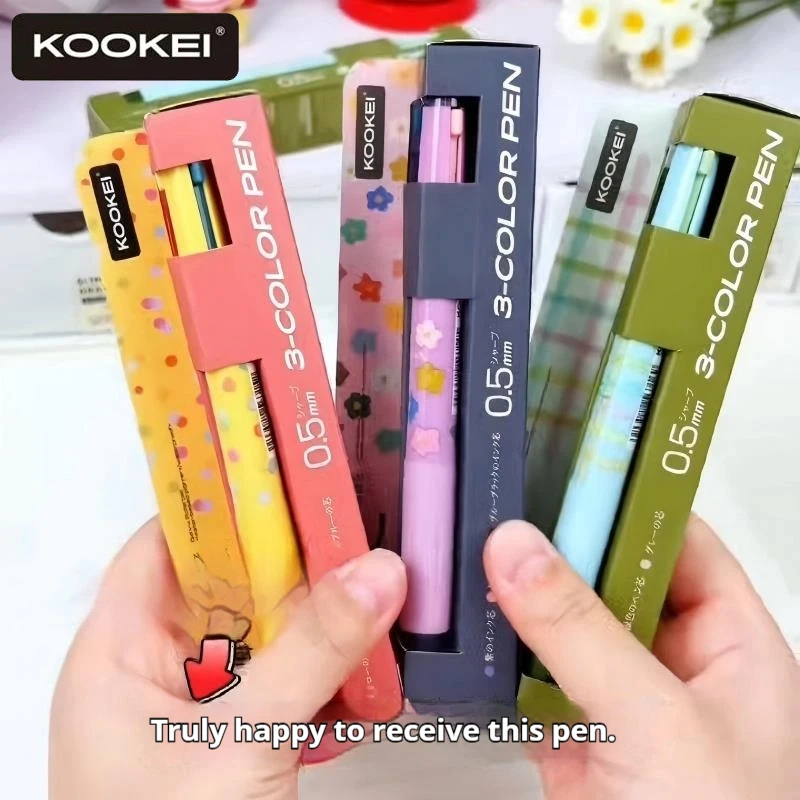 

Kookei 3-Color Multi-Pen,High Aesthetics Precise 0.5mm Fine Point Quick Dry&Smear-Proof Ink ForHighlighting,Decorative Lettering
