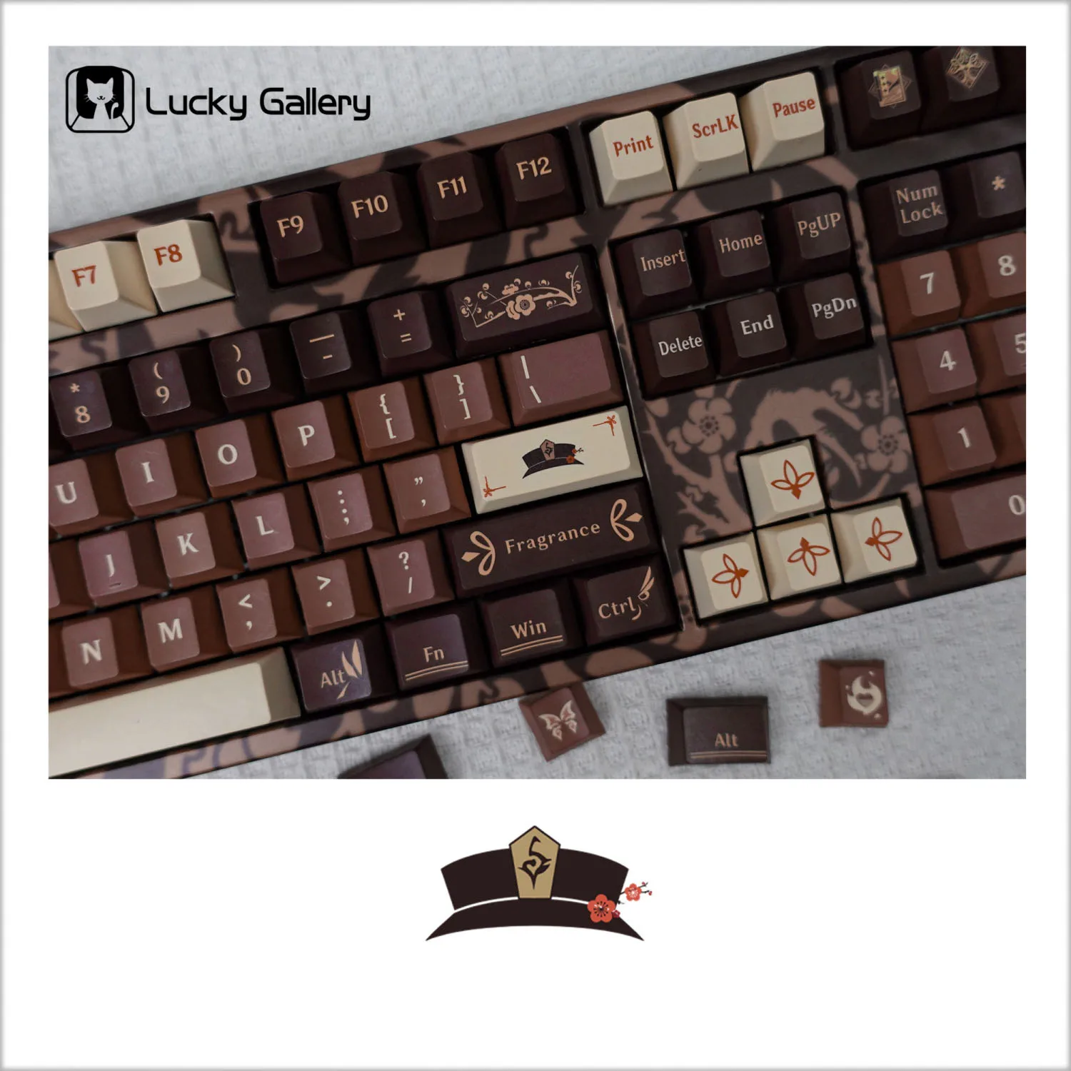 Hutao PBT Keycaps Genshin Impact Game DYE Sublimation Key Cover Cherry Cross MX Switch Key Caps for Mechanical Keyboard Gift