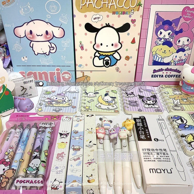 

New Sanrio Stationery Blind Box Gift Box High Beauty Student Stationery Set Ins Wind Blind Box Signature Pen Memo Book Gift