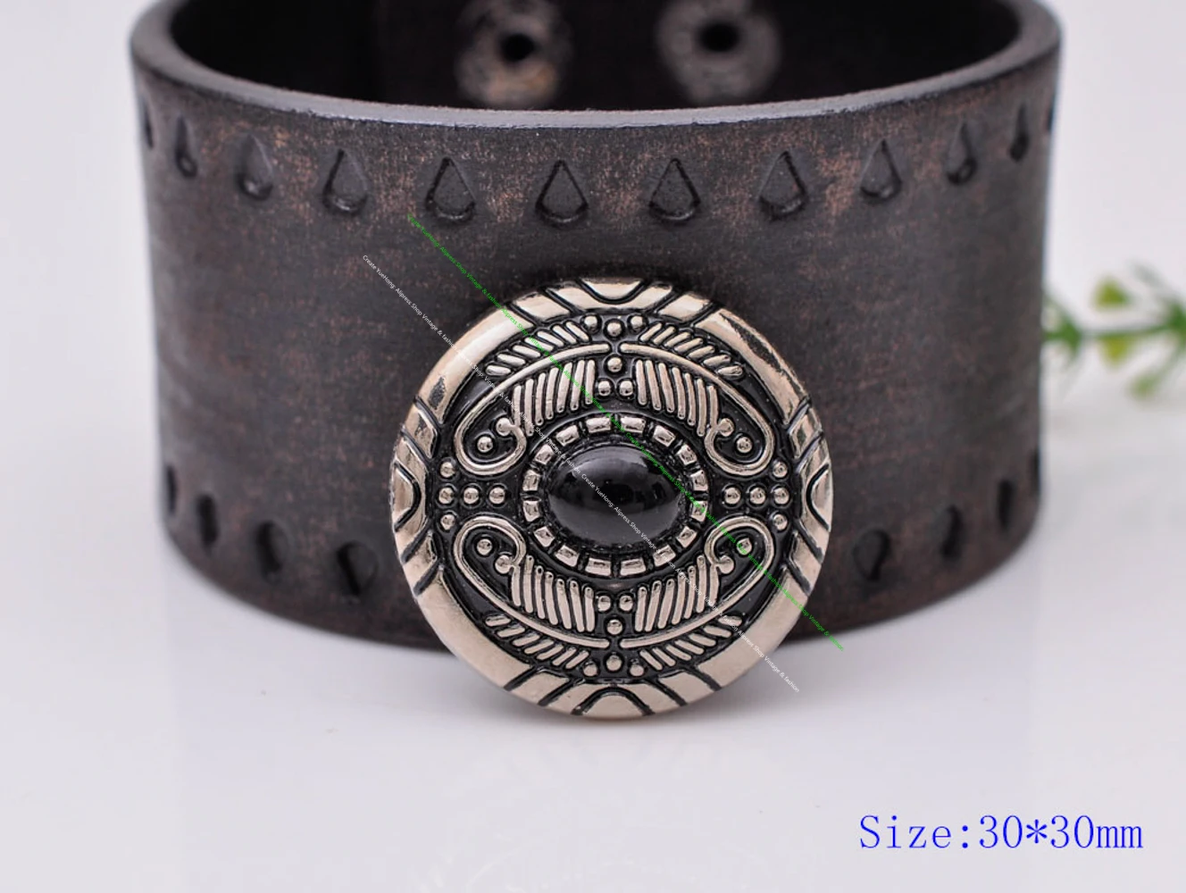 10PCS 30MM FLORAL FEATHER CARVED TURQUOISE FLOWER LEATHERCRAFT CONCHOS LEATHER SHEATH KNIFT BELT WESTERN SADDLE DECOR