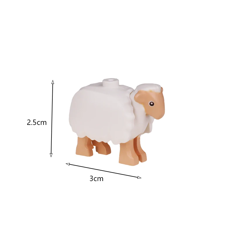 building block animal sheep pasture farm accessories creativity MOCmould assemble toys