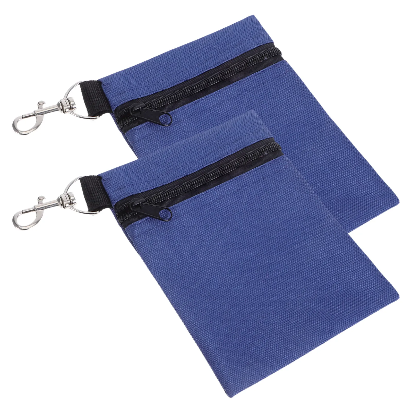 

2pcs Tee Pouch Valuables Organizer With Zipper Rotating Clip Sturdy Nylon Portable Accessories Storage Utility For Men Bag