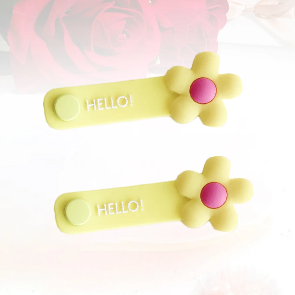 2pcs Flower Cable Organizer Yellow Silicone Cord Winder For Headphone Usb Cables Home Office Use Wire Holder Decorative