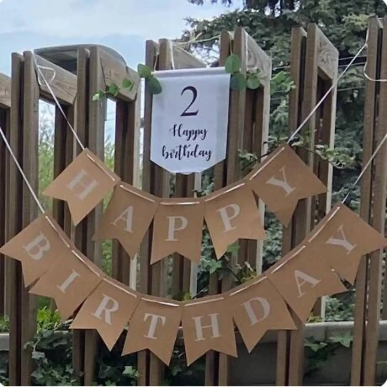 New Happy Birthday Decoration Birthday Party Bunting Garland Baby Shower Supplies Kraft Paper Banner Decoration Happy Birthday