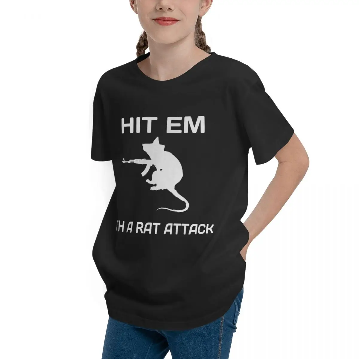 Escape From Tarkov HIT EM WITH A RAT Top quality Top tee Top Quality Humor Graphic Travel Crewneck Teeanger T-Shirt