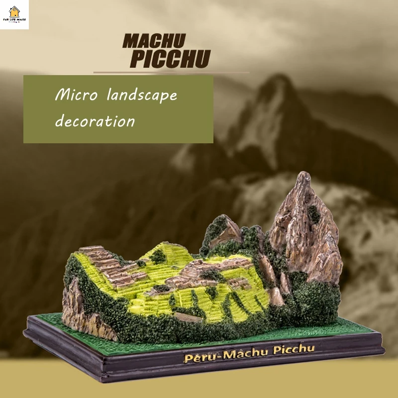 World Famous Building Machu Picchu Desktop Miniature Ornaments Resin Crafts Home Office Desktop Ornaments Geographical Gifts