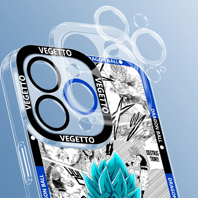 Dragon Ball Goku Vegeta For OPPO A98 A94 A92 A78 A76 A74 A72 A58 A54 A55 A36 A15 A9 5G Angel Eyes Transparent Phone Case