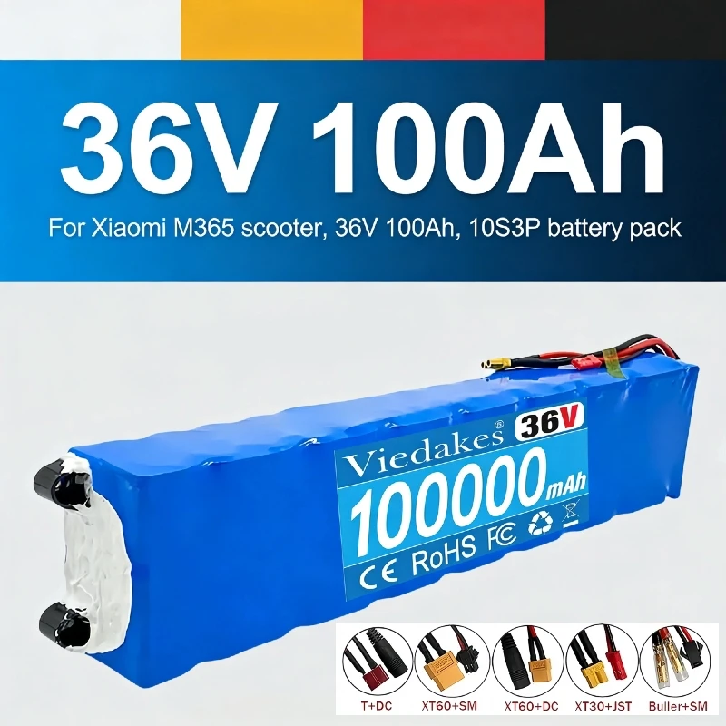 

2026 new 10S3P 36v Electric Scooter Battery Pack 21700 100000mAh Lithium for xiaomi M365 Electric Scooter 36v Scooter Battery️️