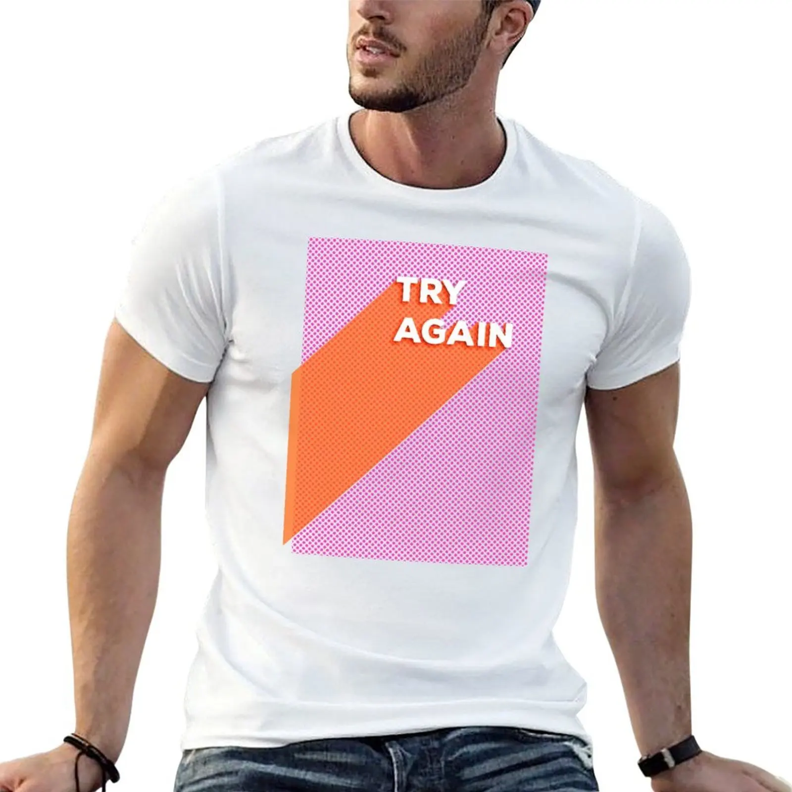TRY AGAIN - typography T-Shirt shirts graphic tees anime stuff mens big and tall t shirts