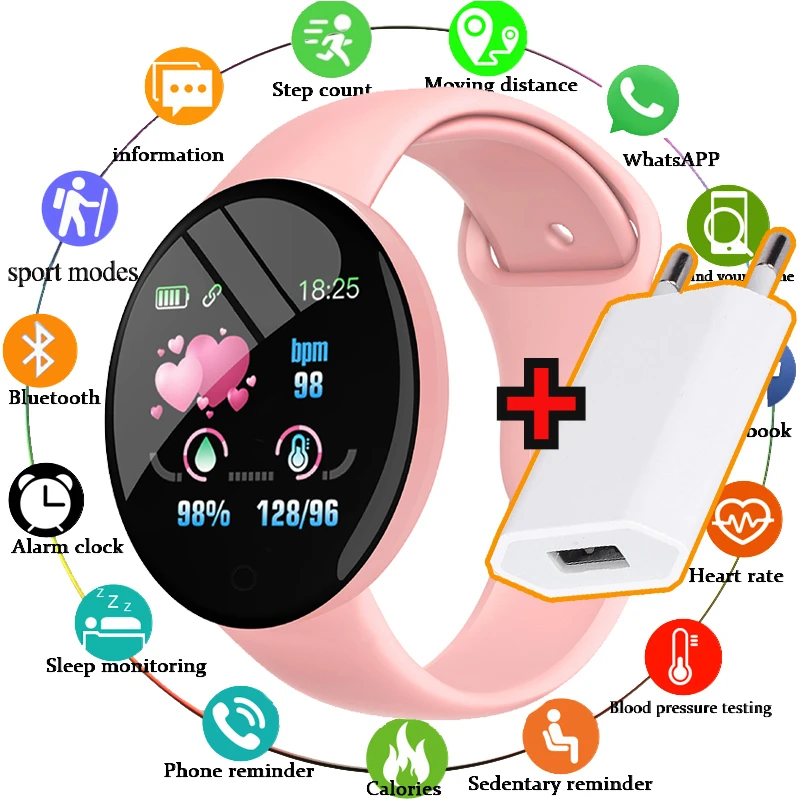 

Women Smart Digital Watch New Sport Fitness Wristwatch Women/Children HD Display DIY Wallpaper Incoming Call/SMS Prompt Watch