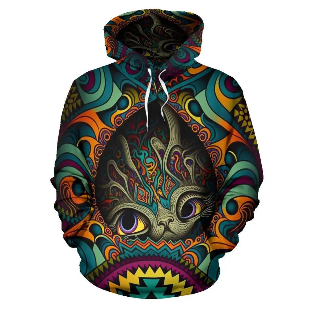 Vintage Men Hoodies Graffiti Abstract graphic 3D Print Man sweatshirt Oversize Hoodies  Personality Men's Autumn Clothing Top 