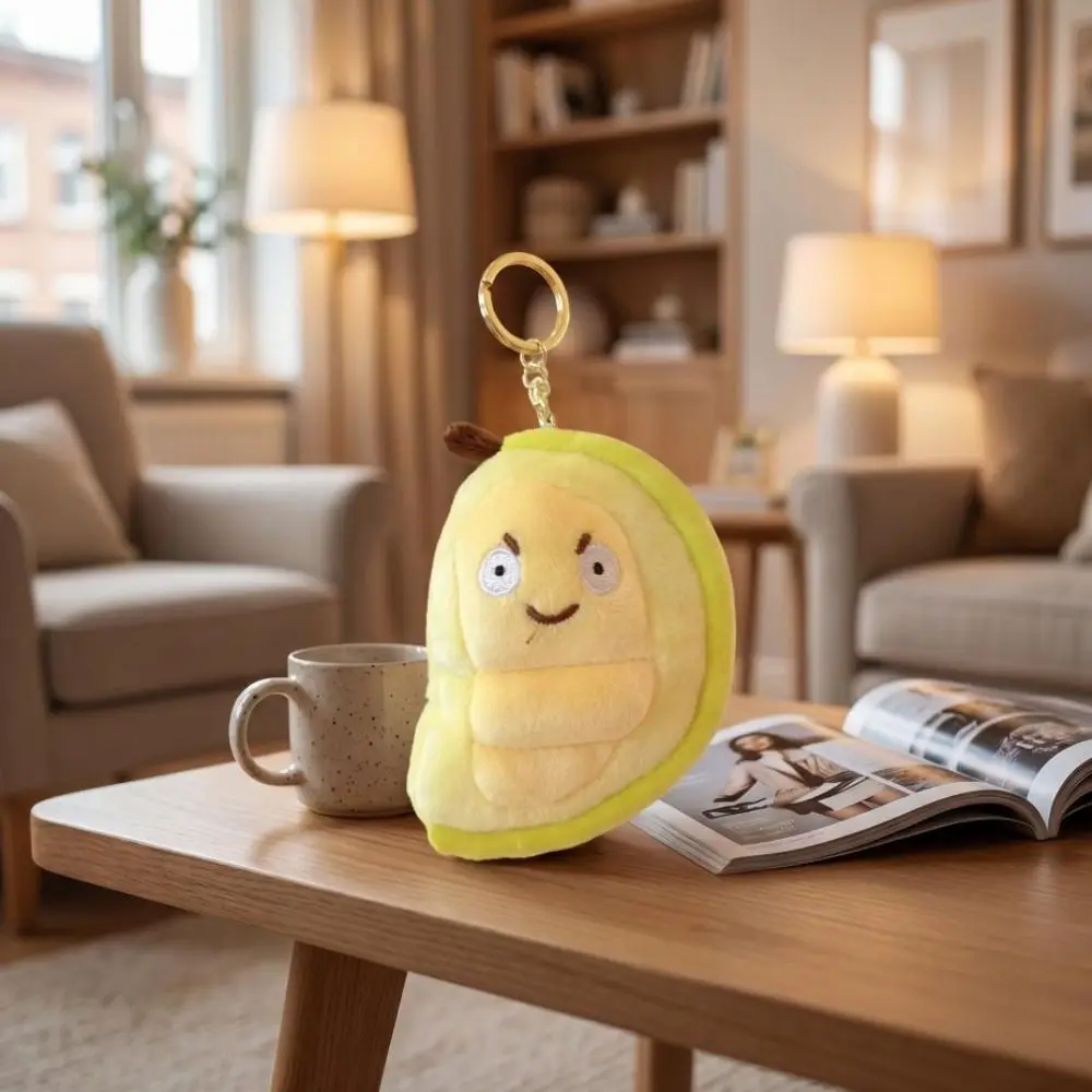 

PP Cotton Fruit Durian Pendant Simulation Soft Durian Fruit Shape Plush Toy Detachable Portable Fruit Durian Plush Keyring