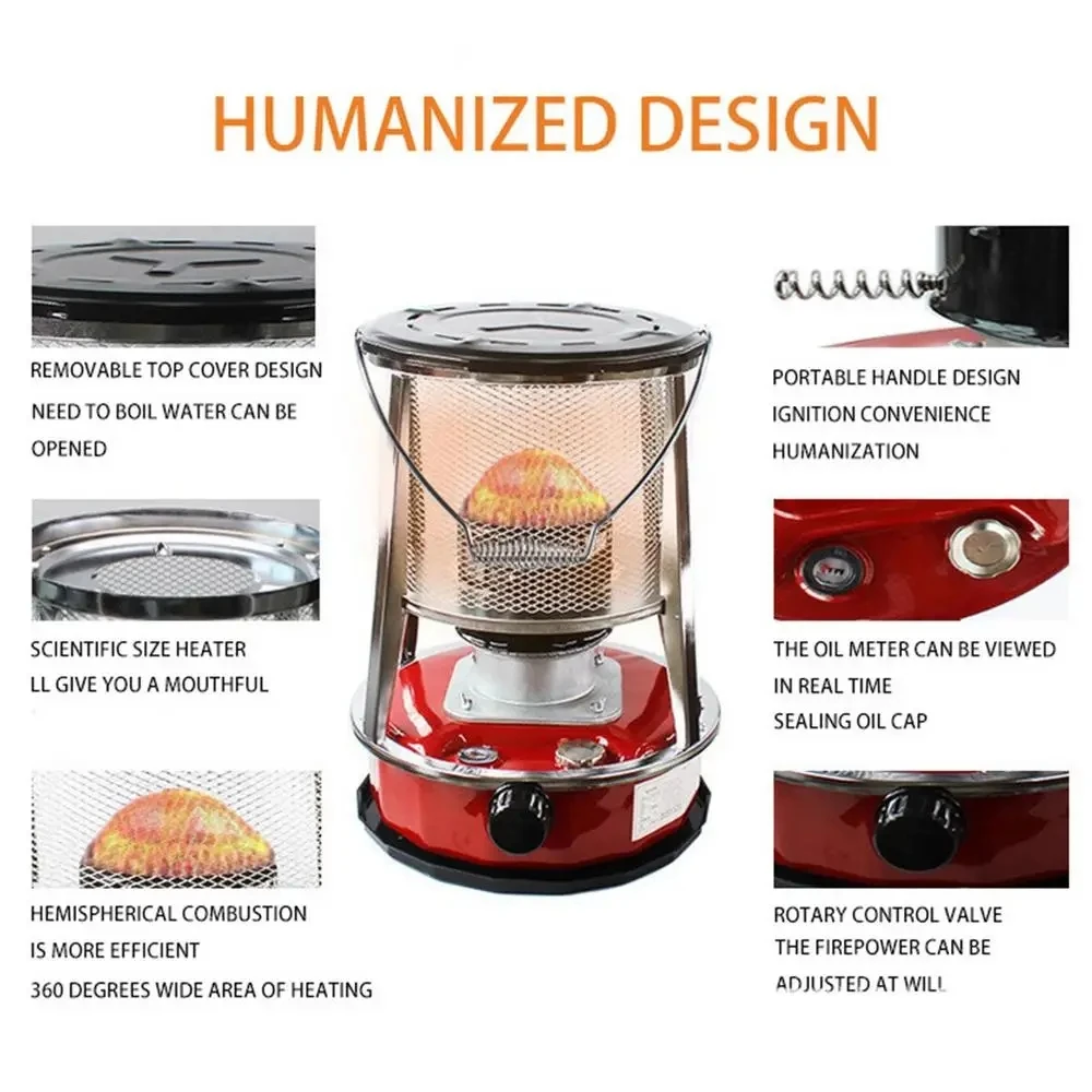 4.5/6L Kerosene Stove 3000W Burner Outdoor Indoor Heater Height Adjustable Winter Warmer Heating Boiling Cooking Camping Heater