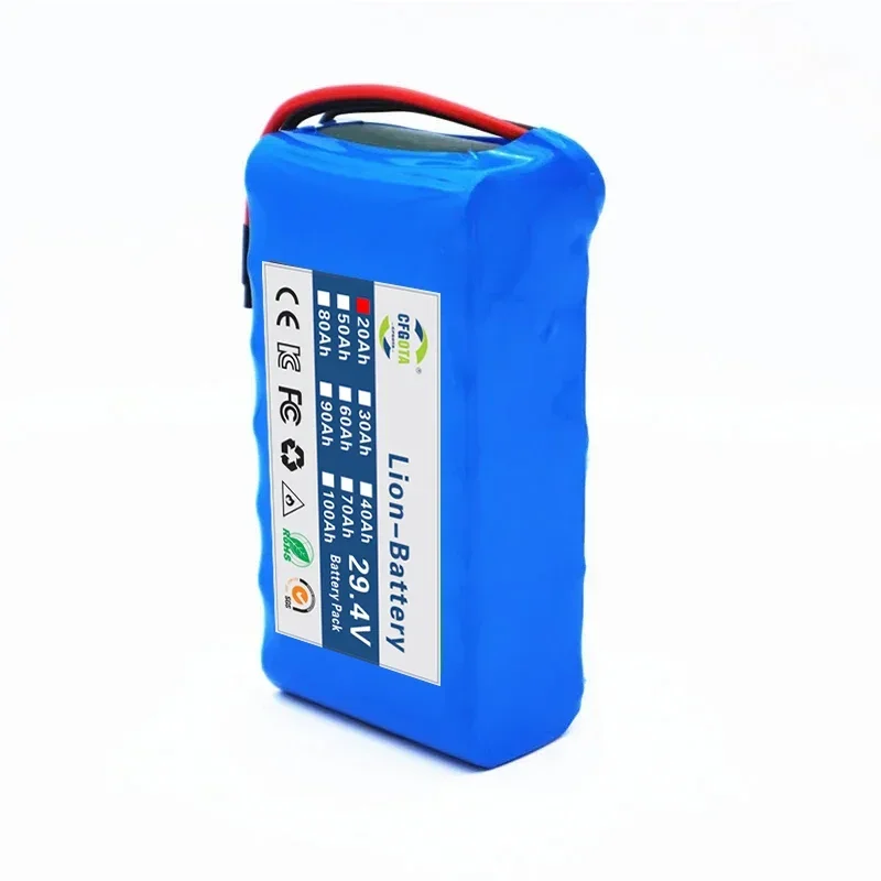 24V 7s2p 20Ah 18650 lithium-ion battery pack 29.4v 20000mah battery+charger