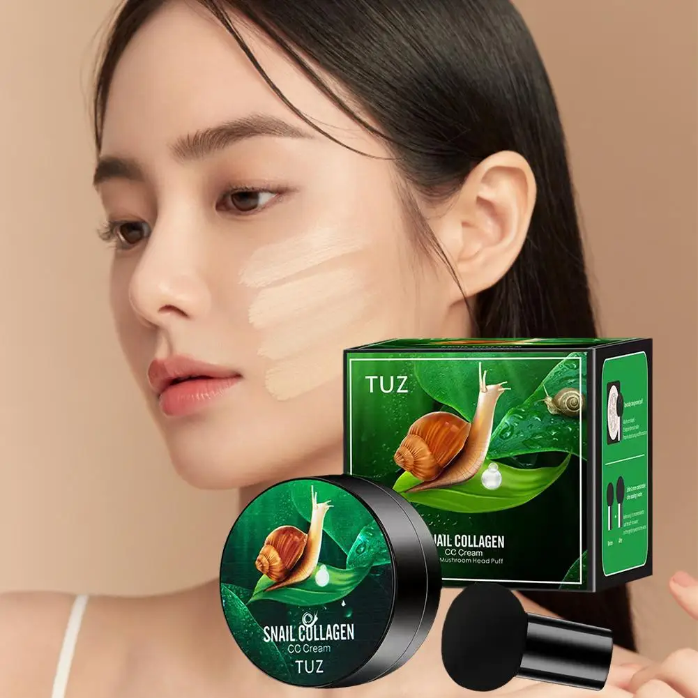 Mushroom Head CC Cream Snail Collagen Air Cushion Face Concealer Cosmetic Beauty And Makeup Moisturizing Base Nourishing J2D5