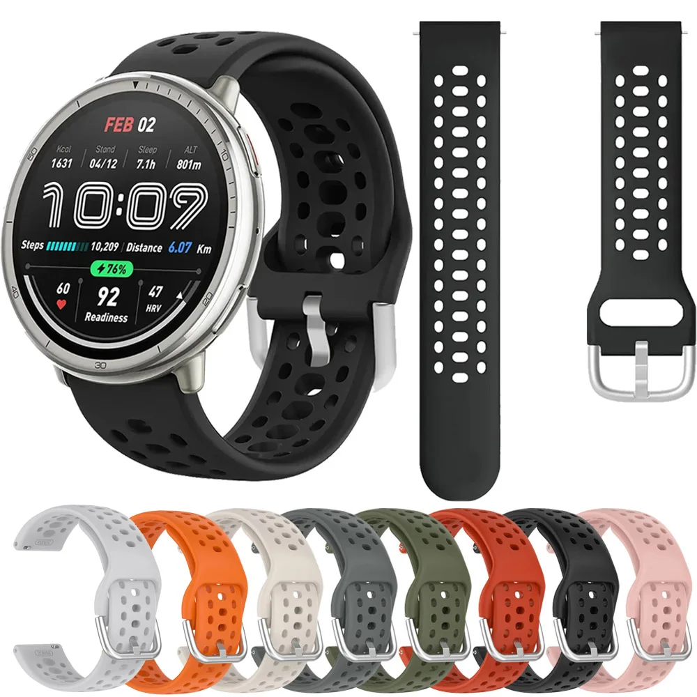 

20mm Official Silicone Band for Amazfit Active 2 Strap Original Replaceable Wristband for Amazfit Bip 3/Pro/U/GTR mini/GTS 4 3 2