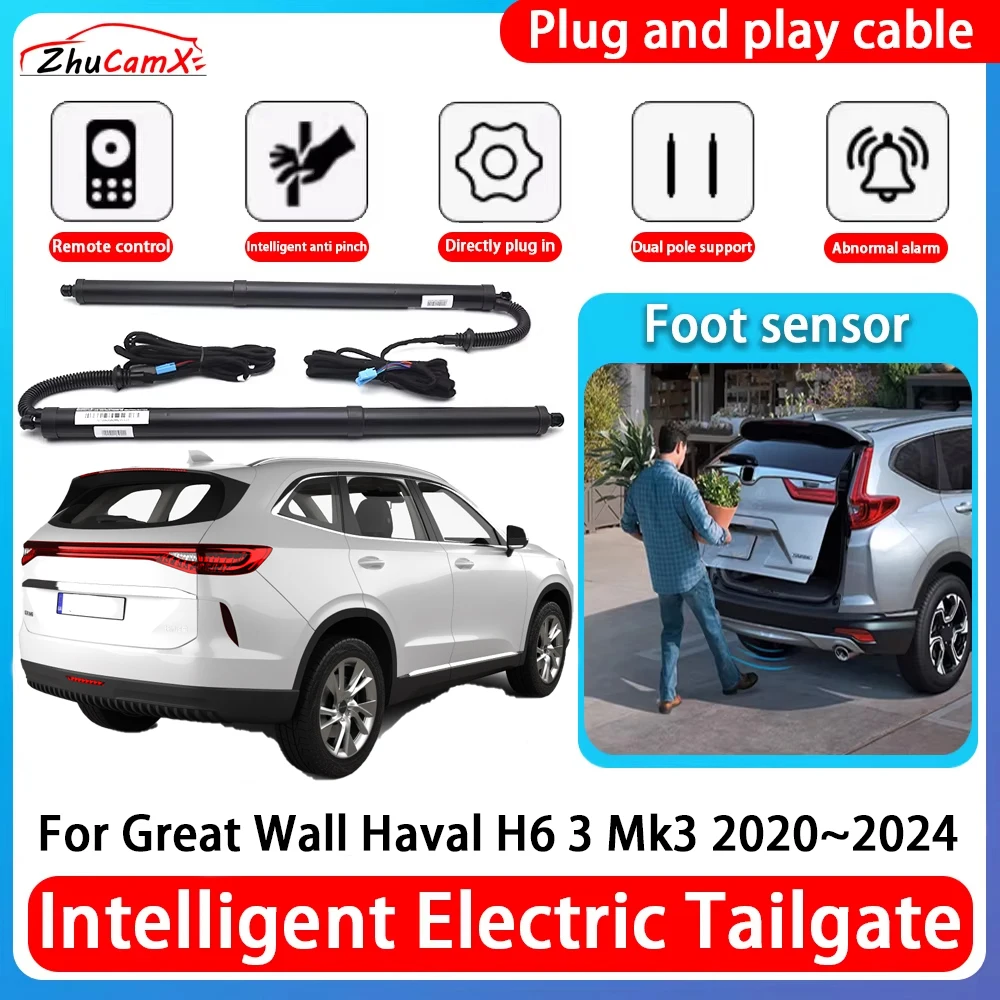 

ZhuCamX Car Power Trunk Electric Suction Tailgate Intelligent Tail Gate Lift Strut For Great Wall Haval H6 3 Mk3 2020~2024