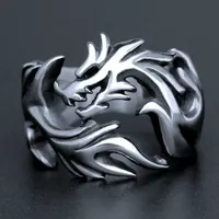 Summer New Simple Retro Fashion Dragon Ring Adjustable Open Men's Ring Hip Hop Punk Street Niche Gift Party Ring AccessoriesGift
