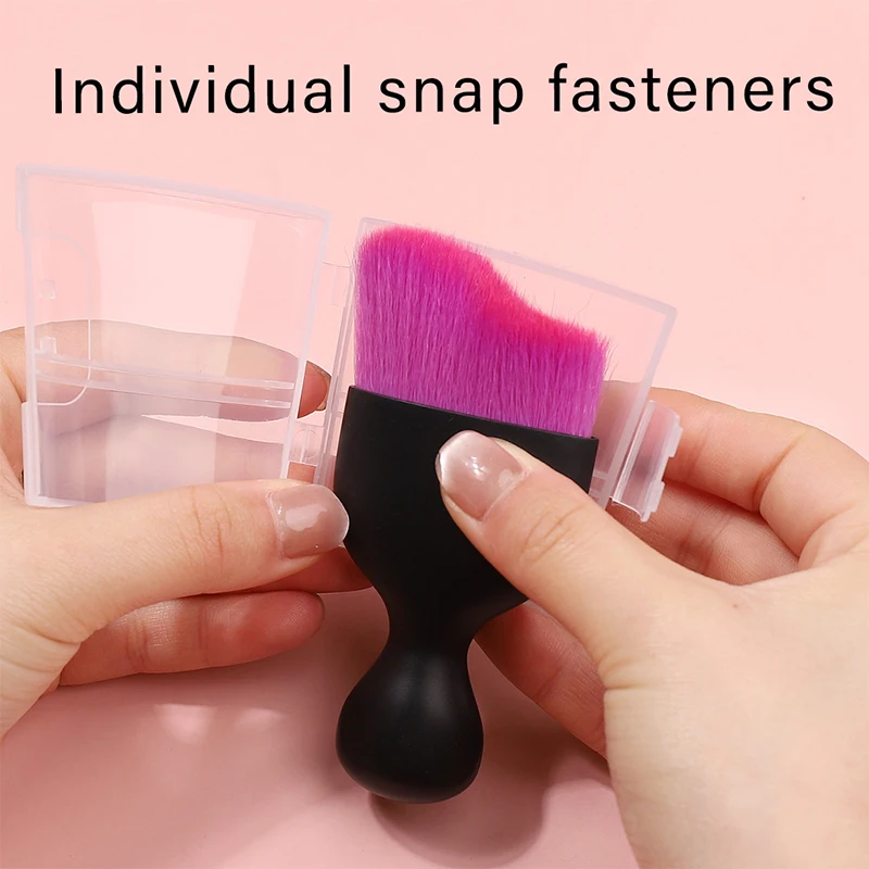 Professional Nails Art Dust Brush Brush Oval Gel Dust Cleaning Make Up Purplish Red Wavy Brush Manicure Tools