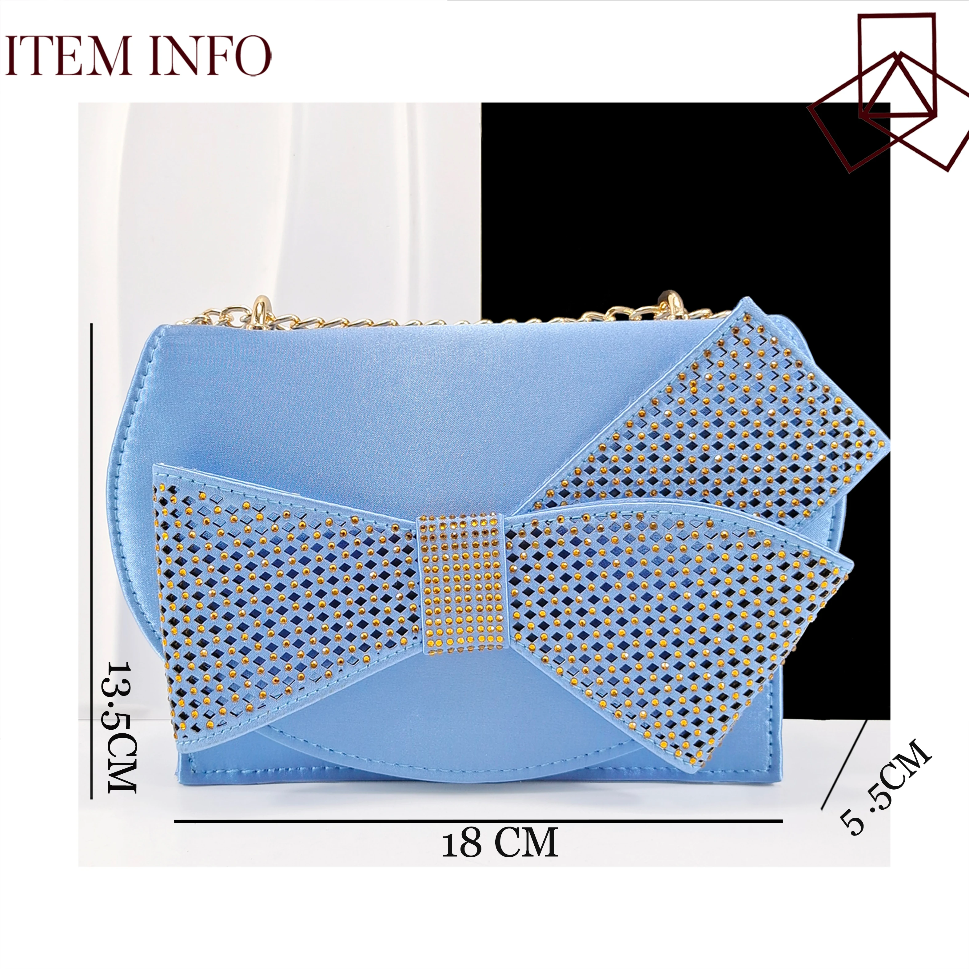 Queena Yan Sky Blue Color Peep Toe High Women Heels Shoes and Bags for Women Rhinestone Evening Party Elegant Luxury Handbag - view 5