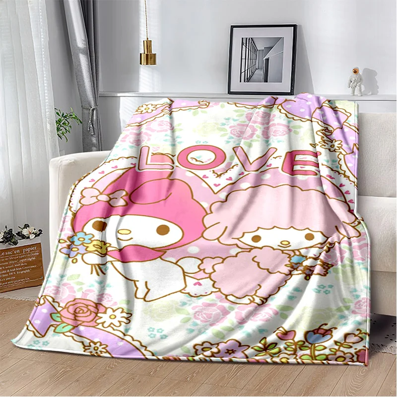 سانريو الكرتون بطانية الفانيلا الناعمة للأطفال ، رمي بطانية للأماكن الخارجية ، السرير ، غرفة النوم ، أريكة ، النزهات ، ميلودي ، ميلو ، كاواي ، 29 نمط