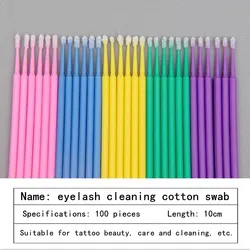 Grafting Eyelashes Cotton Swab Disposable Cotton Swab Small Head Cotton Swab Makeup Cleaning Stick Bag 100 Embroidery Tools