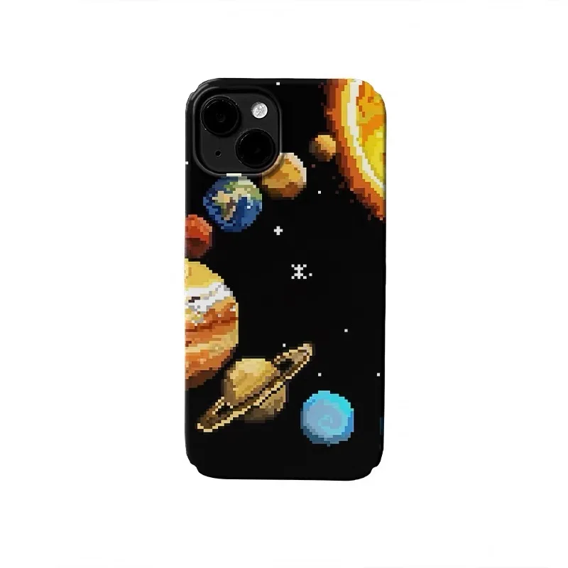 

Ins Korean Black Maasai Star Phone Case for IPhone 16E 15 14 13 Pro Max 12 Mini 11 Pro Plus Protection Ultra Thin Hard PC Cover