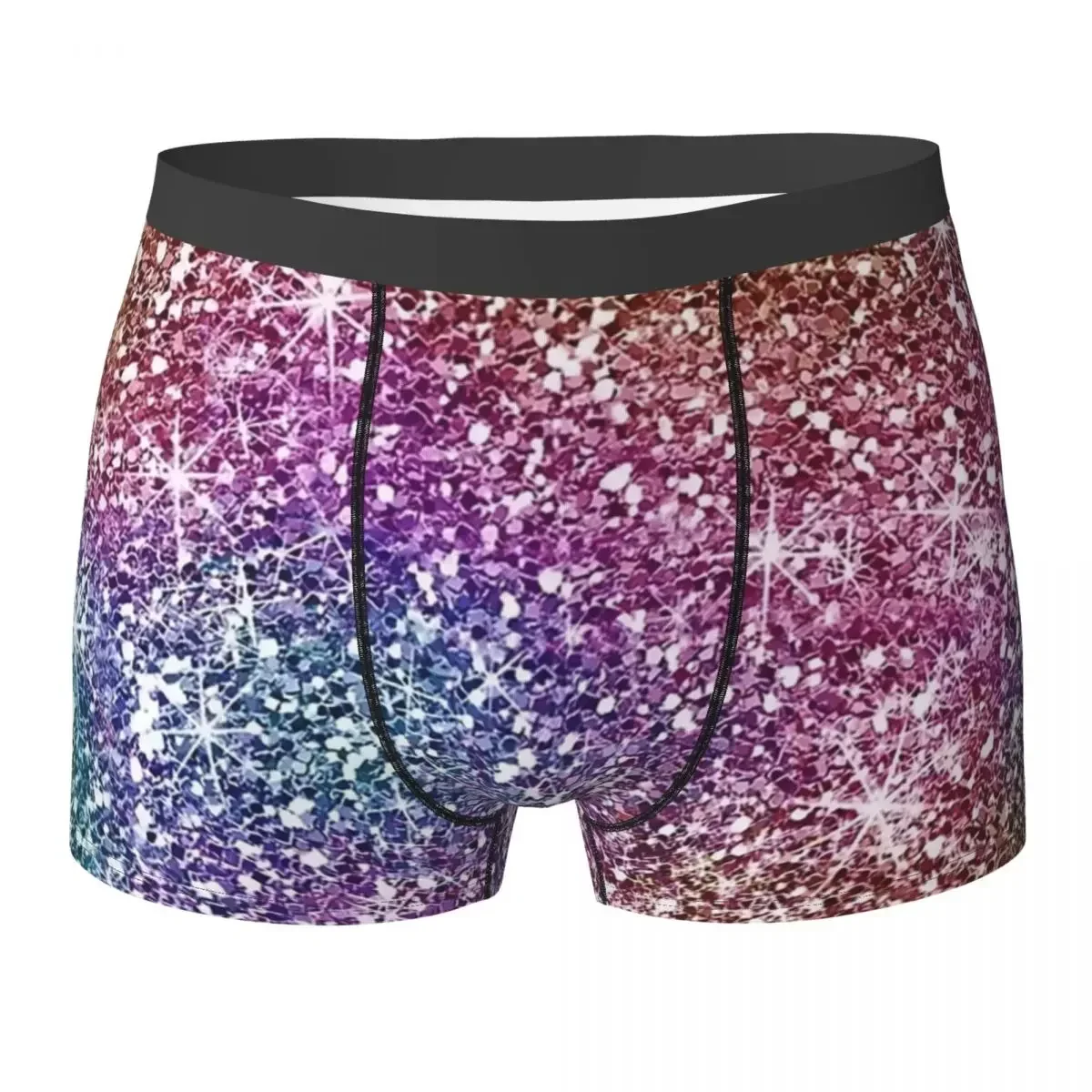 Boxer Underpants Shorts Rainbow Glitter Texture Panties Men Comfortable Underwear For Homme Man Boyfriend Gifts