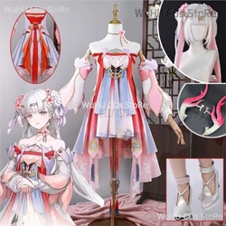Game Wuthering Waves Jinhsi Cosplay Costume Spring Festival Suit New Skin Pink Dress Jinhsi Wig Hanfu Shoes Women Halloween Cos