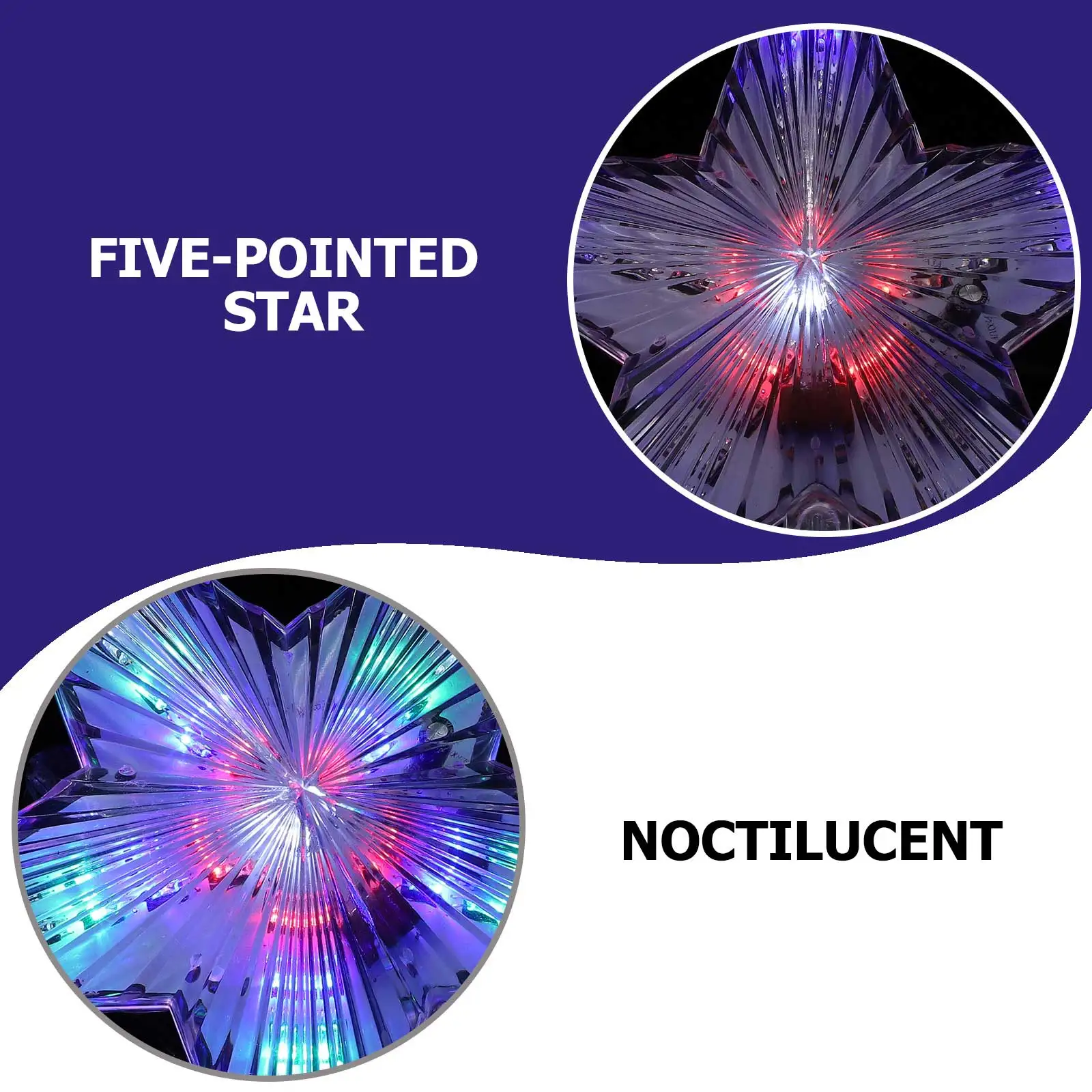 1 قطعة ضوء نجمة خماسية جميلة شجرة عيد الميلاد توبر ديكور فريد عيد الميلاد الديكور مكافأة للضيوف شجرة عيد الميلاد ديكور #1