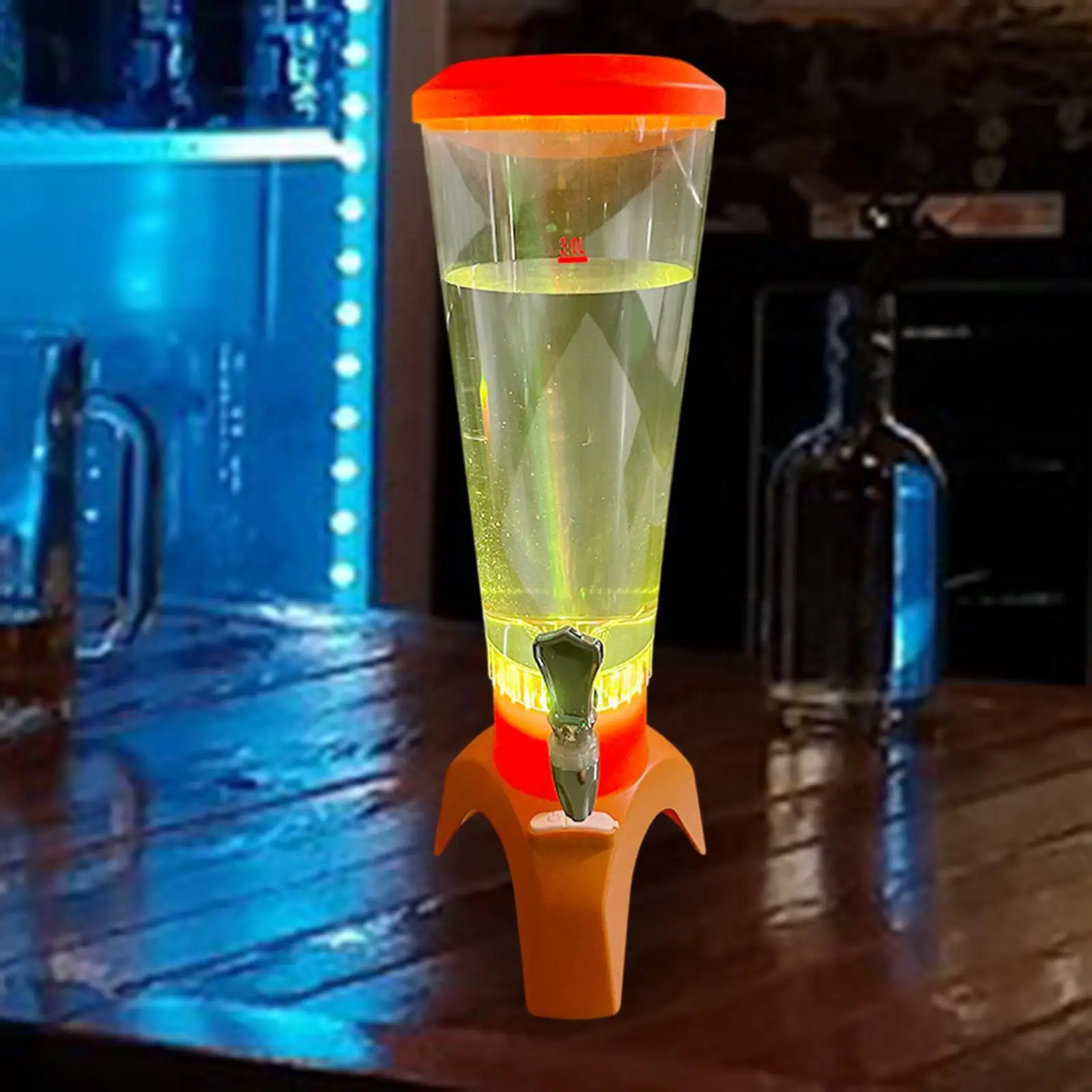 

Beverage Beer Tower with LED Lights Easy to Clean Bar Accessories Lemonade Water Dispenser Container for Cocktail Pub Event Rvs