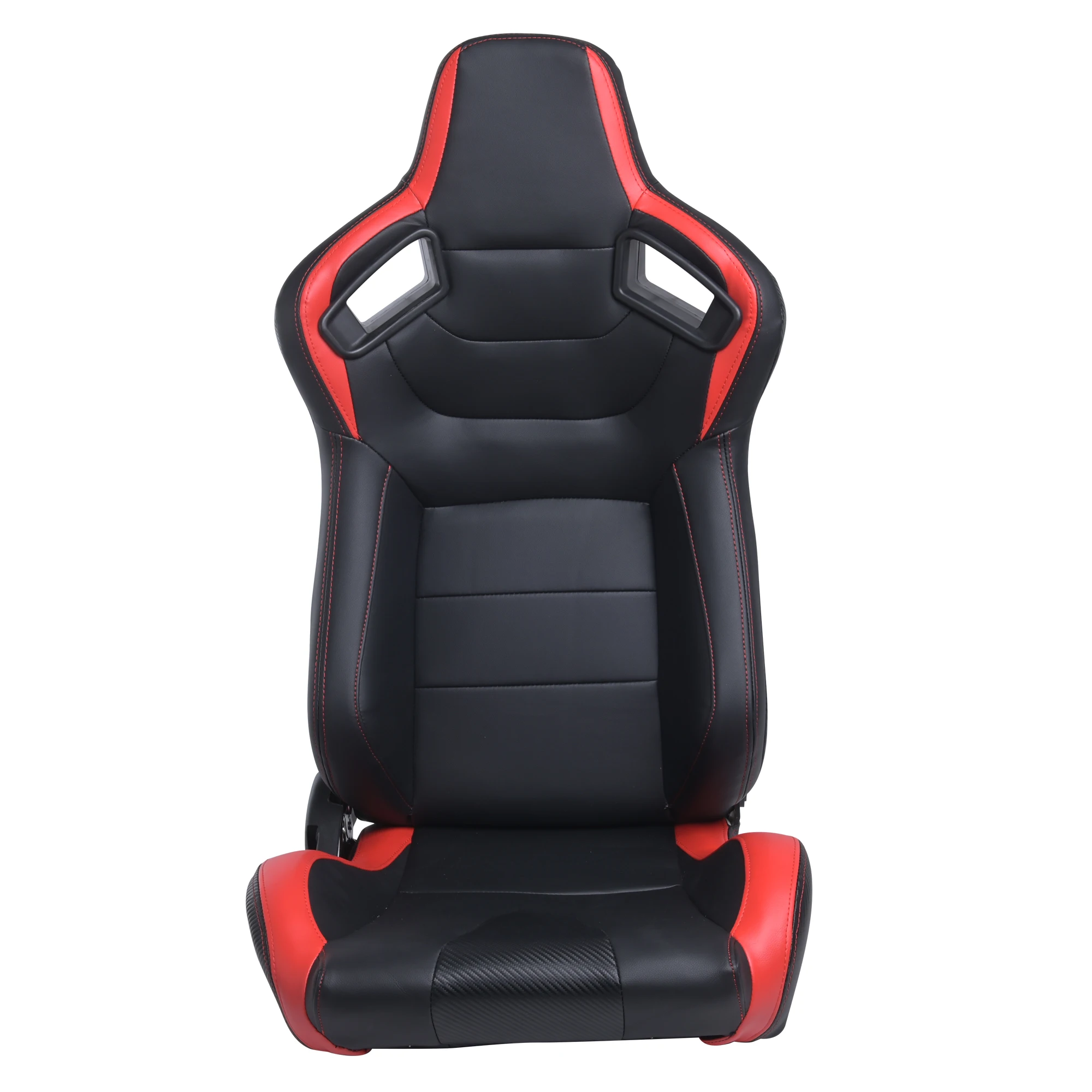 

2PCS Jia Beir 1054 Car Racing Seat PVC Leather Double Slider And Single Adjustor Black And Red Race Seat