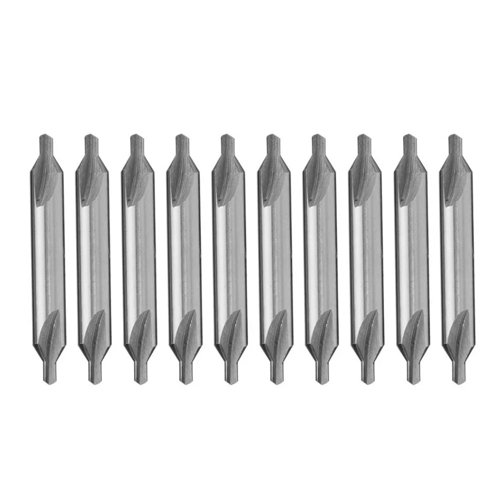 10pcs 60 Degree HSS Combined Center Drill Countersink Bit Lathe Tool Set 2.5mm Center Bit Hand Tools For Lathe Metalworking