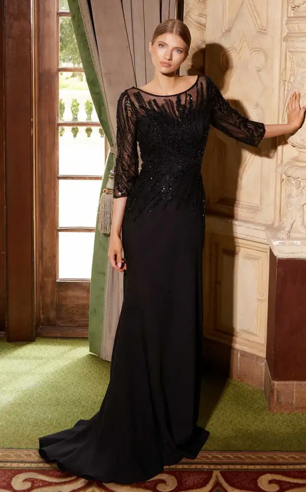 

Customized Elegant Jersey Lace Beading Sequined A-line O-Neck Long Dresses Bespoke Occasion Dresses Fashion Modern Style Simple