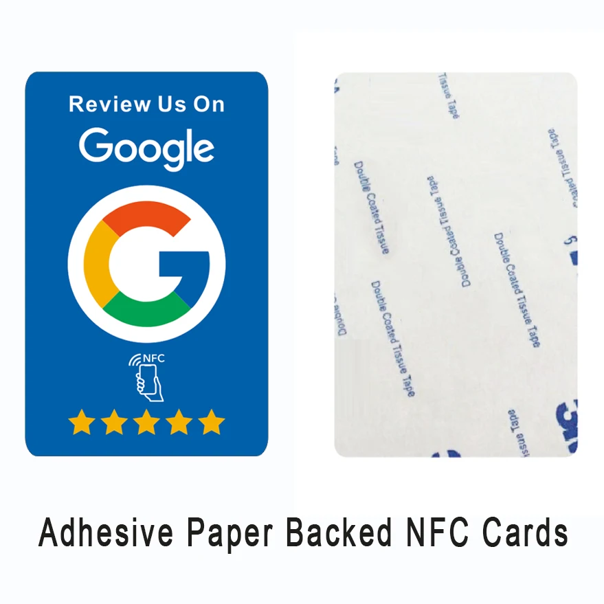 Custom Logo Printing RFID Smart Business Card with Adhesive Type Google Review NFC Card