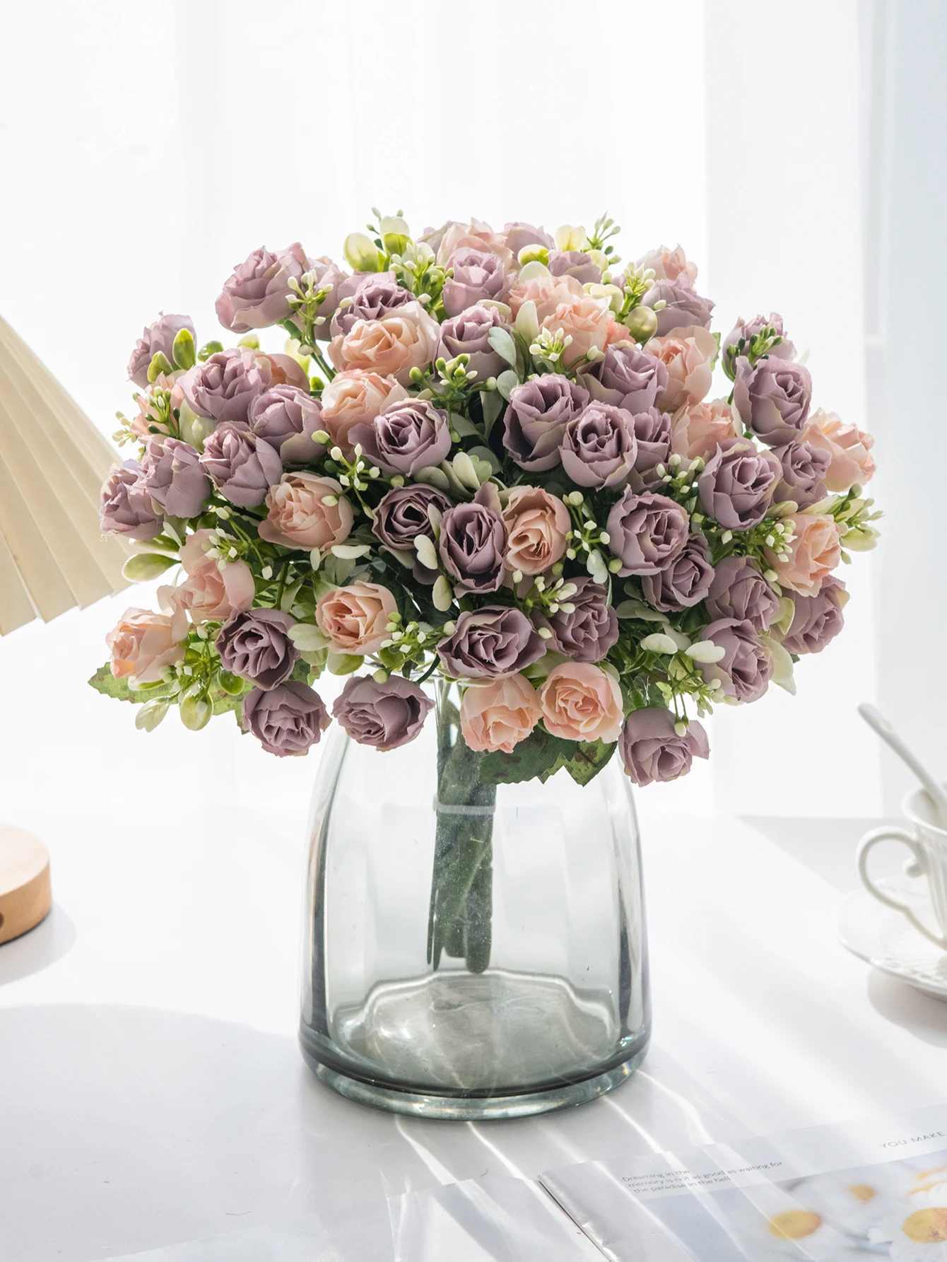 Künstliche Blumen, rote Seidenrosen, Brautsträuße, für Zuhause, Party, Büro, Vase, Tischdekoration, für den Außenbereich, Garten, Hof, Hochzeit, DIY-Geschenkkranz – Detail 4