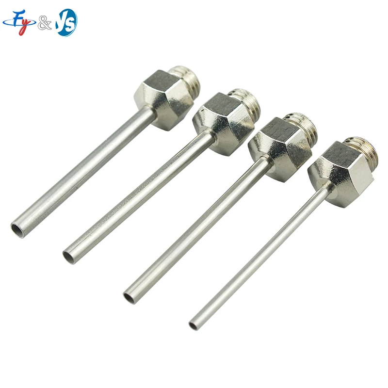 Stainless Steel Long Needle Blowing Nozzle   Sharp Needle Heads M3 M4 M5 M6 M8 Flat-mouth Blow-up Needle