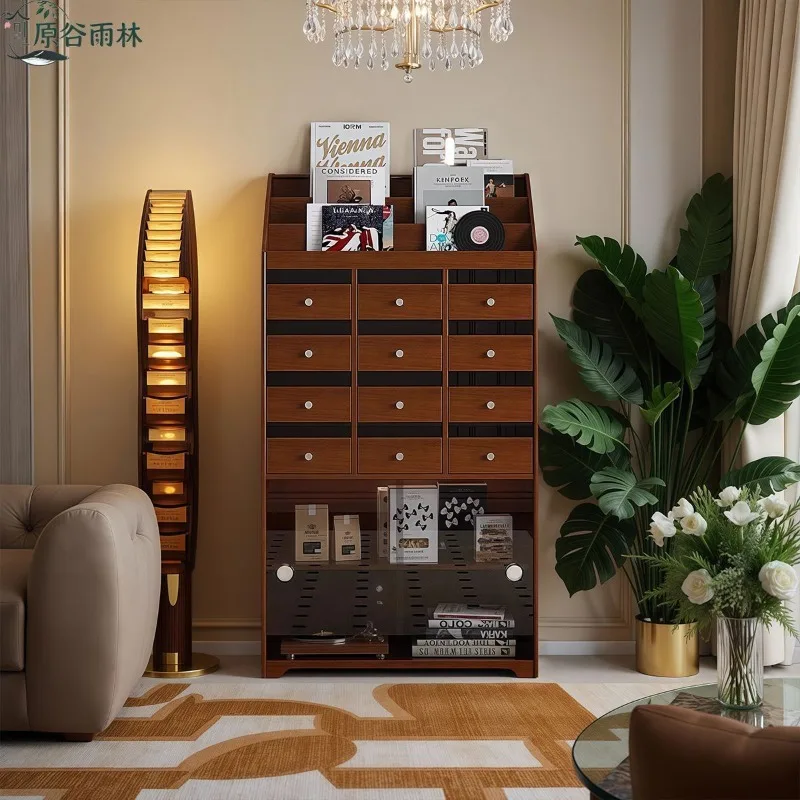 Multifunctional storage cabinet Wooden drawer-type ash chest cabinet Medieval retro traditional Chinese medicine cabinet Interne