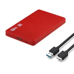 Carcasa de disco duro externo de 2,5 pulgadas, adaptador portátil sin herramientas Compatible con SATA HDD SSD, USB 3,0, 5gbps