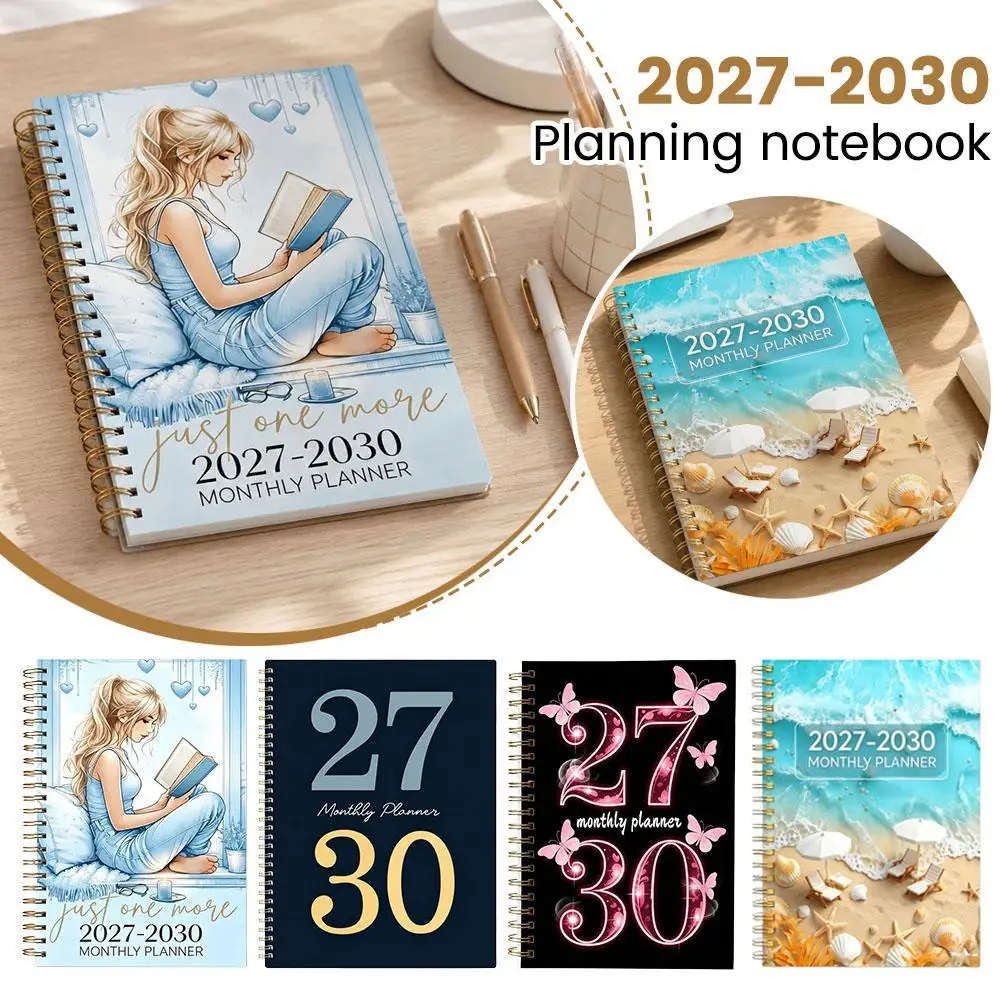 2027-2030 Monthly Calendar: January 2027 to December 2030 Four-Year Plan A5 Swirl Notebook for Kids Gift Home office Use